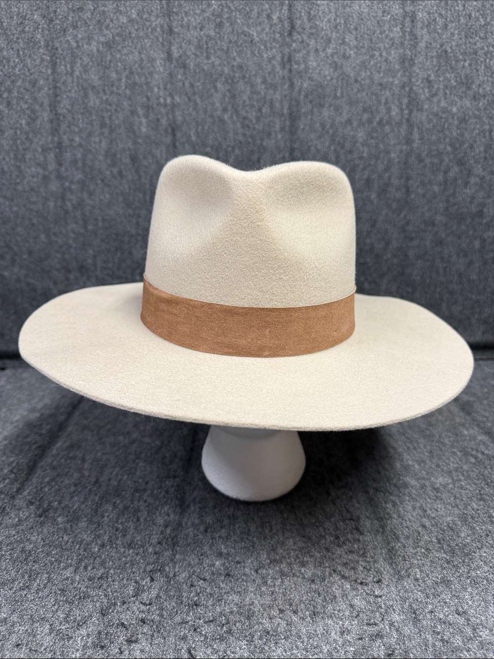 GIGI PIP 100% Australian Wool cream Fedora with Tan Band